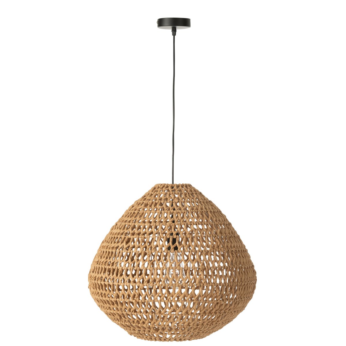 J-Line Plafondlamp Metaal Getwist Naturel