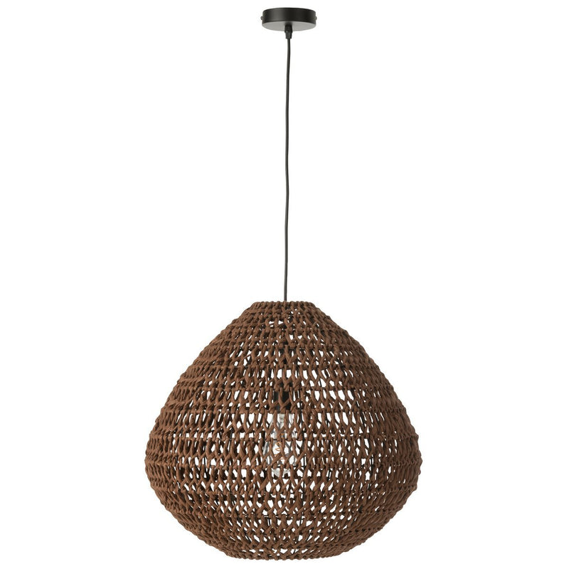 J-Line Plafondlamp Metaal Getwist Donker Naturel