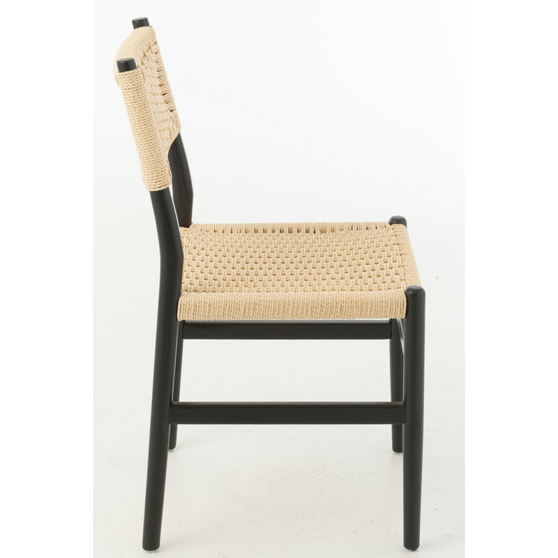 J-Line Chair Lap Beukenhout/Touw Zwart