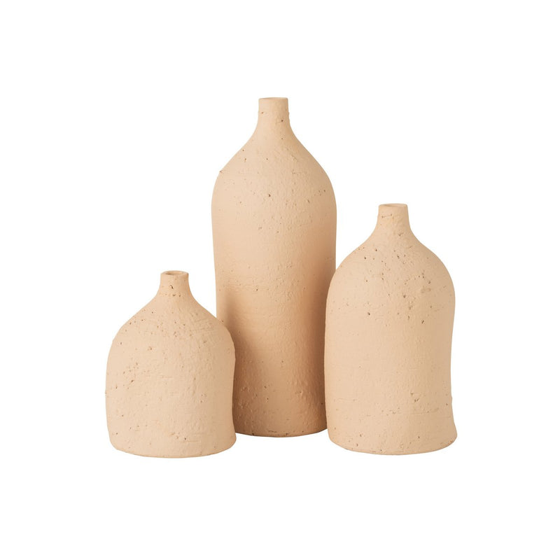 J-Line vaas Enya Fles - keramiek - beige - large