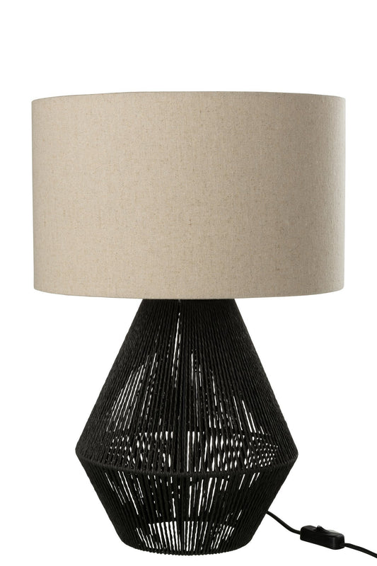 J-Line Table Lamp String Jute Black