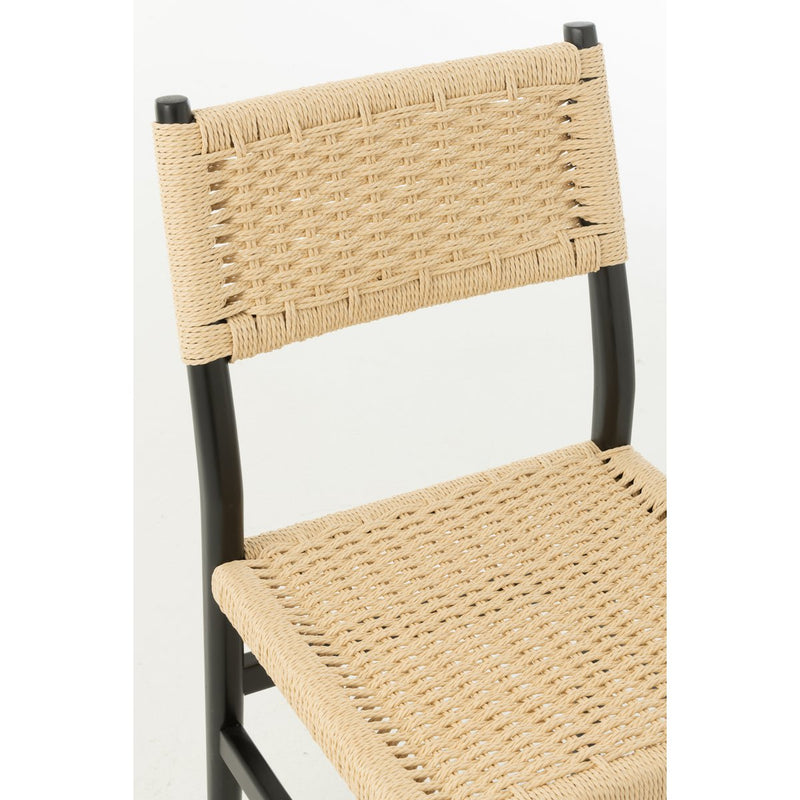 J-Line Chair Lap Beukenhout/Touw Zwart