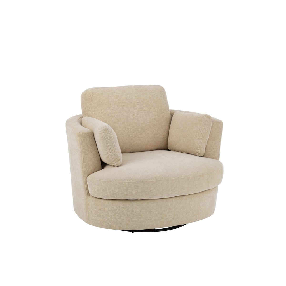 J-Line Zetel Swiv Populierenhout/Schuime Beige