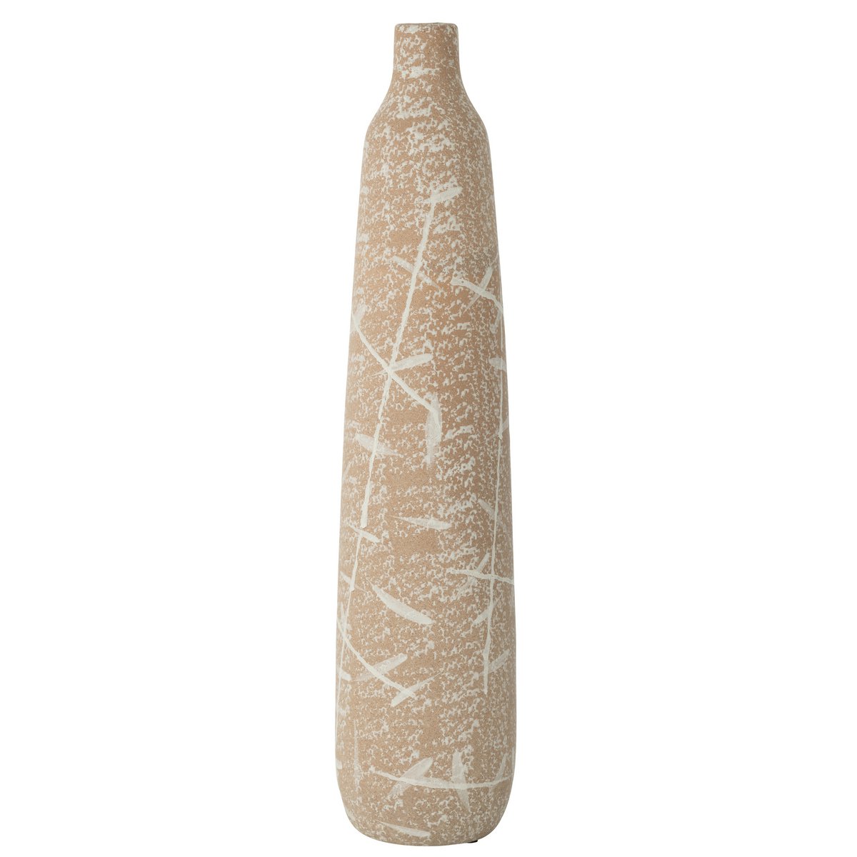 J-Line Vaas Dun Smal Keramiek Beige/Wit Large