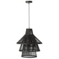 J-Line hanglamp Lagen - hout - zwart - large