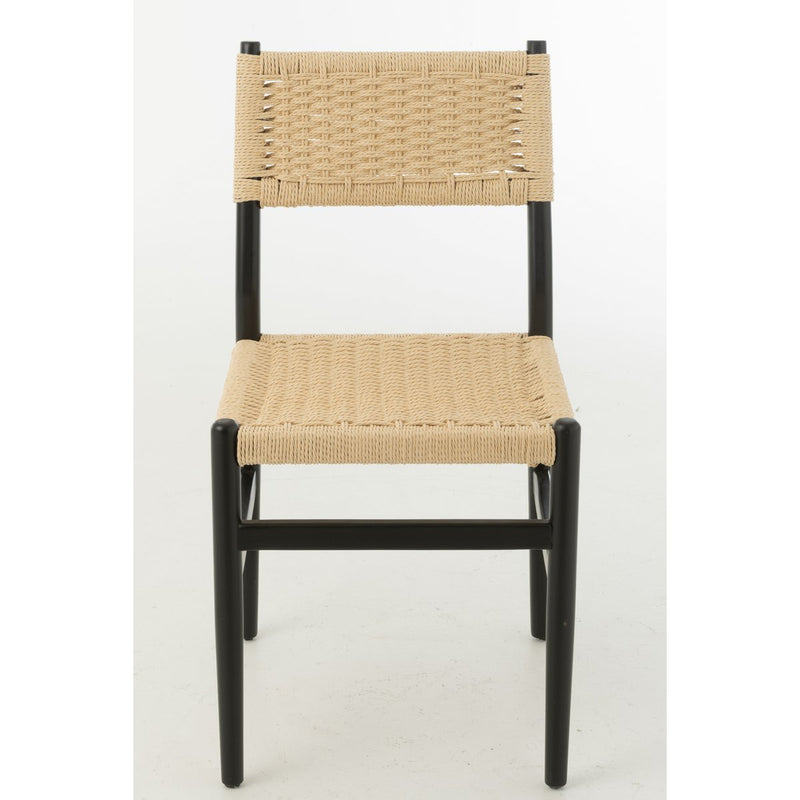 J-Line Chair Lap Beukenhout/Touw Zwart