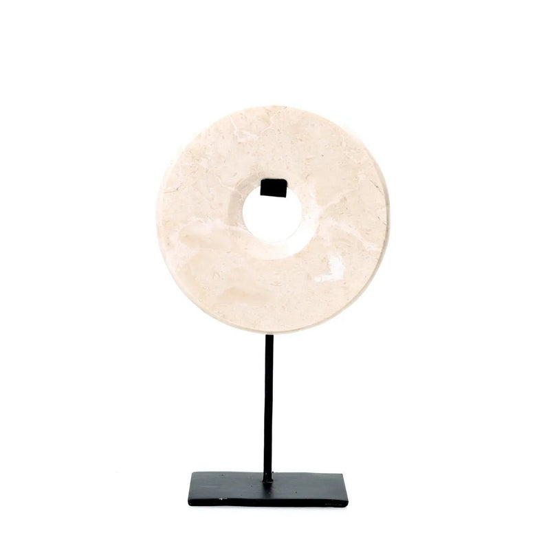 The Marble Disc on Stand - Wit - M