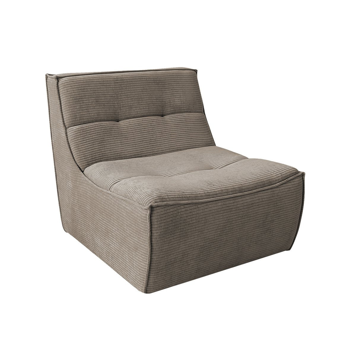 J-Line Chaise Grid Populierenhout/Schuim Donker Taupe