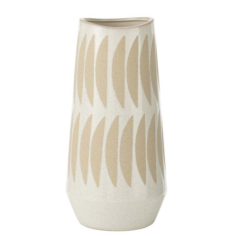 J-Line Vaas Kai Pottery Beige/Wit Large