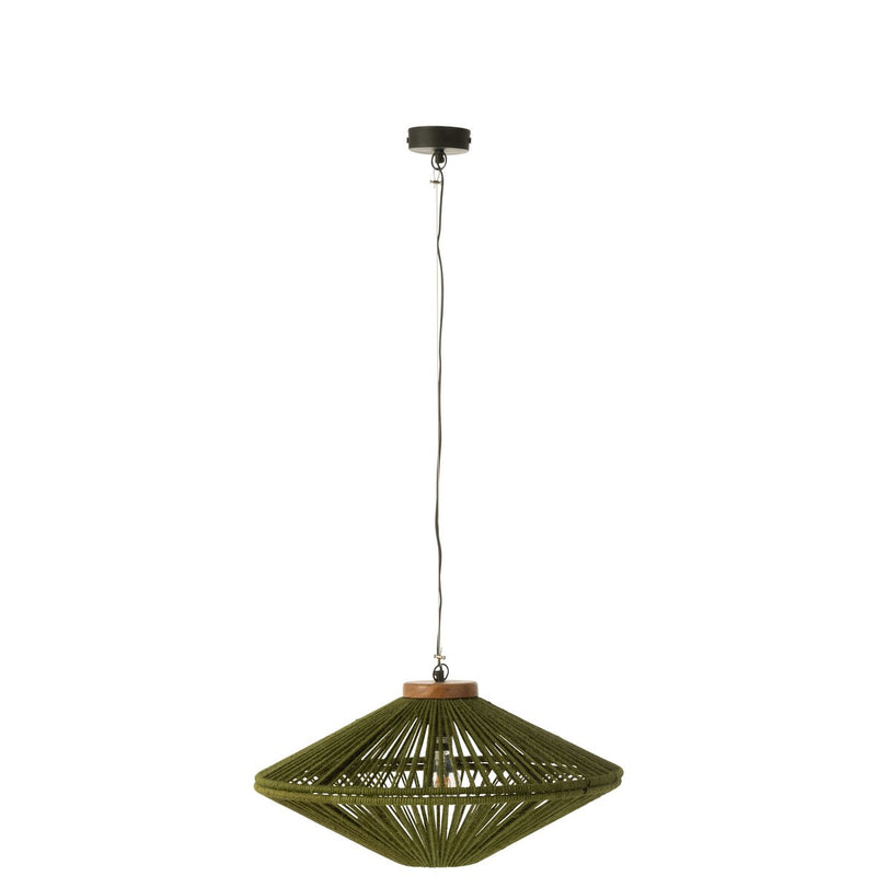 J-Line Hanglamp Ovni Ijzer/Jute Groen Small