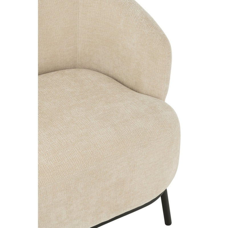 J-Line Loungestoel Mars Populierenhout/Schuim Beige