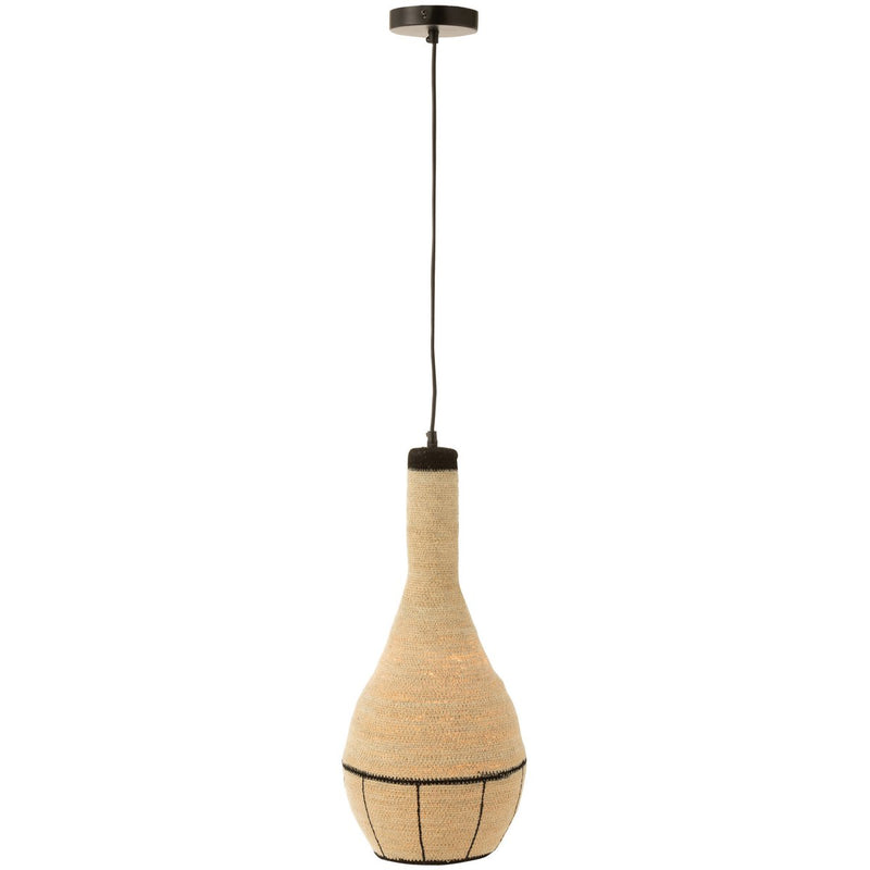 J-Line Hangende Lamp Peer Lijnen Zeegras Naturel/Zwart