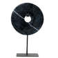 The Marble Disc on Stand - Zwart - L