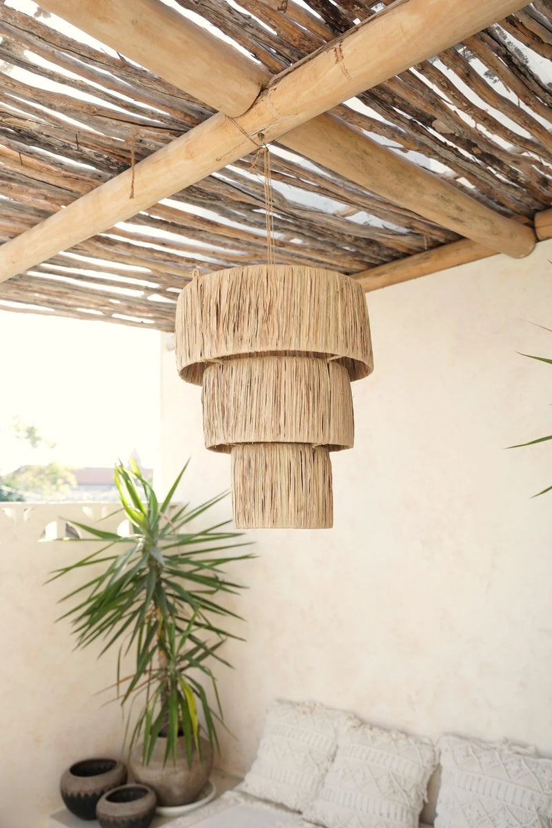 The Boho Tangga Pendant – Hippie Monkey Rattan lampshade