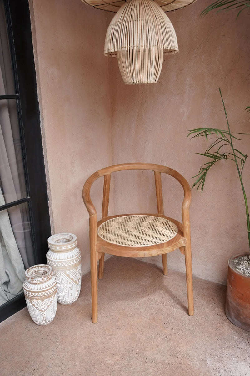 The Bulat Rattan - Teak eetkamerstoelen - Hippie Monkey