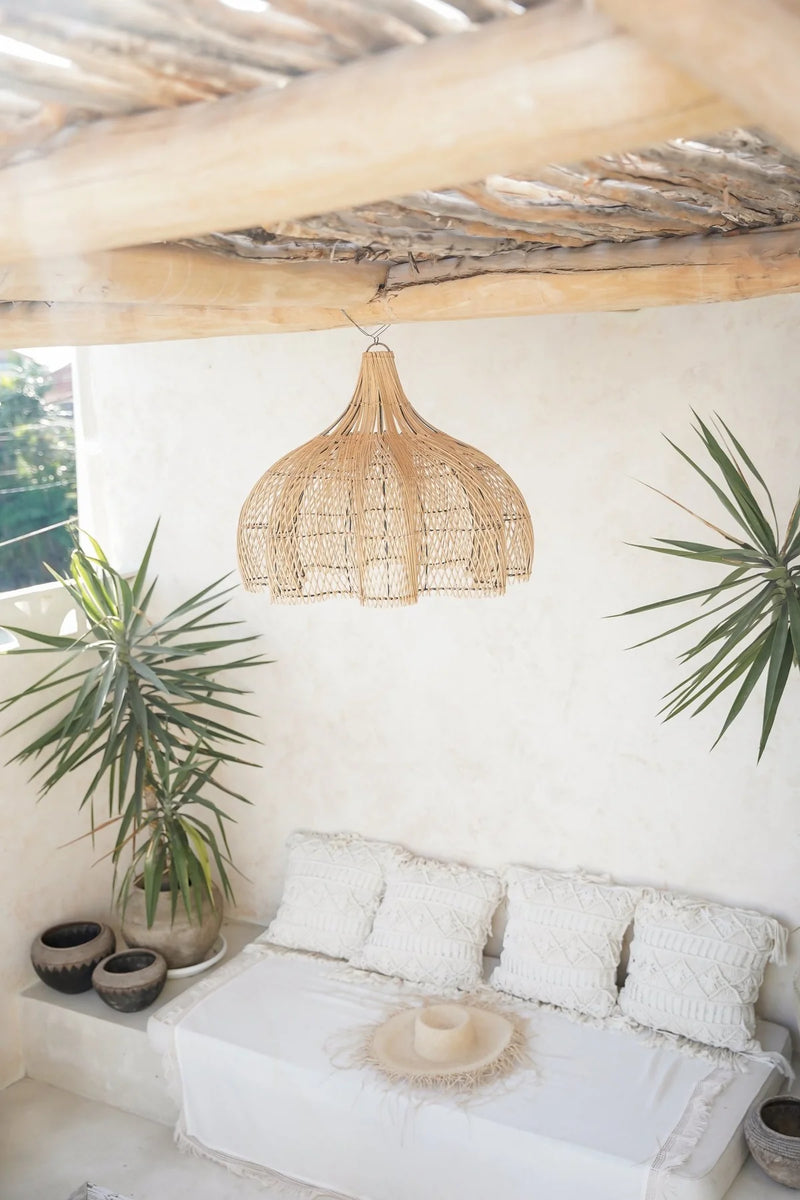 The Boho Tangga Pendant – Hippie Monkey Rattan lampshade