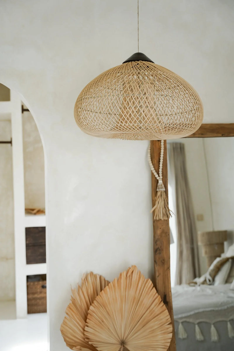 The Kayu Berat Pendant - Hippie Monkey Rattan lampshade