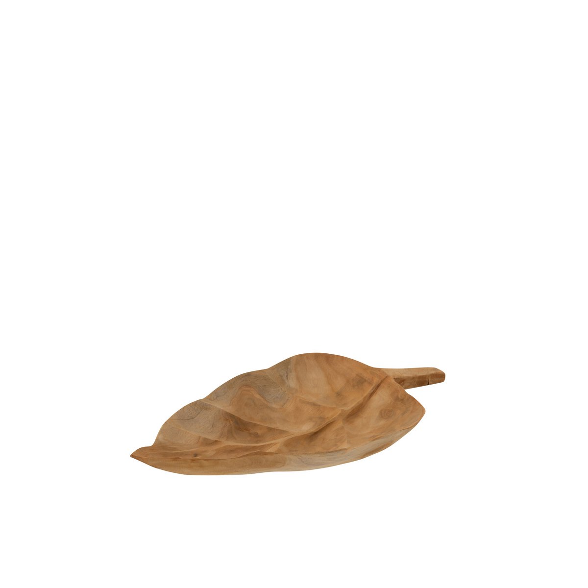 J-Line Bowl Leaf Teak Wood Natural Small