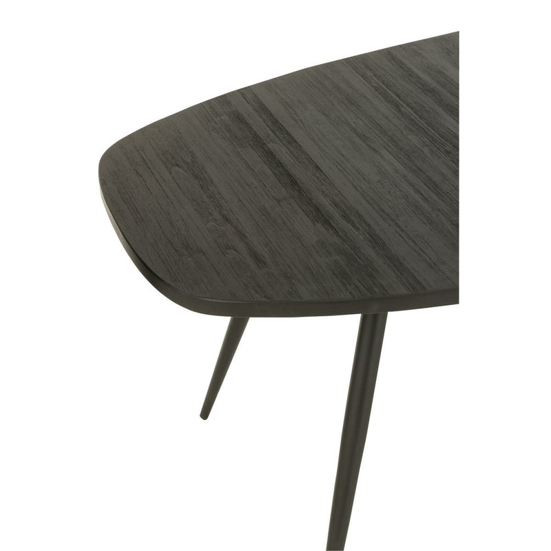 J-Line dining table Oval Recycled - wood - black