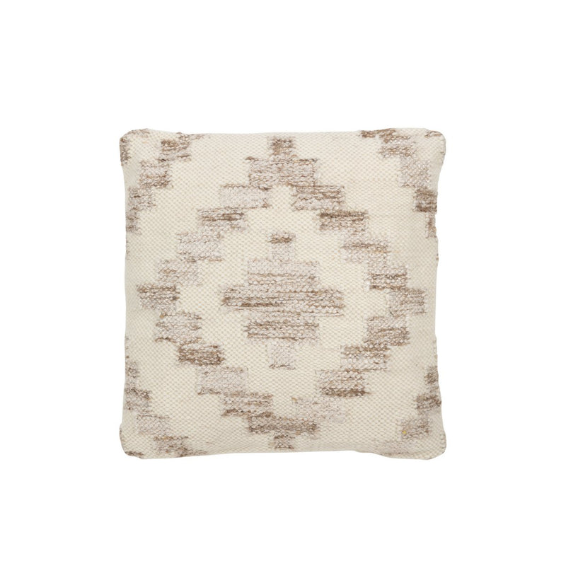 J-Line Kissen Ethnic Squares Wolle/Baumwolle Creme/Beige