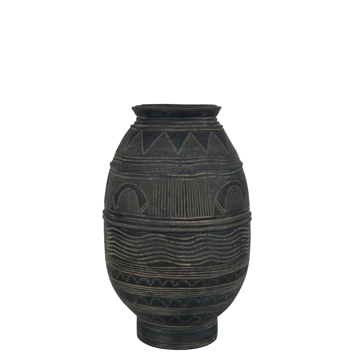 J-Line Vase Jug Circle Cement Black/Brown Small