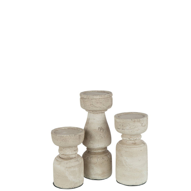 J-Line candle holder Terracotta - ceramic - beige - large