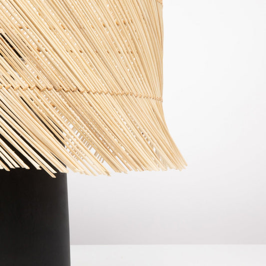 The rattan table lamp - black natural