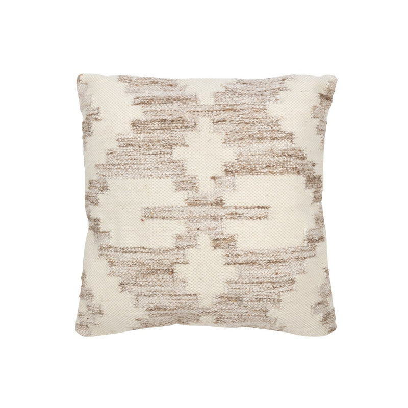 J-Line Cushion Ethnic Cross Wool/Cotton Cream/Beige