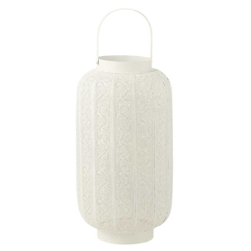 J-Line lantern Wiz - metal/glass - white