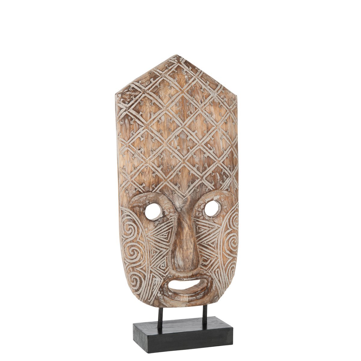 J-Line Figure Mask Primitive On Foot Alabasia Wood Brown/White Large