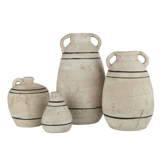 J-Line Jug Stripe Terracotta Beige/Black Large