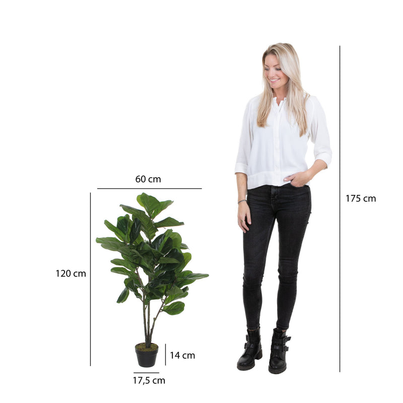 Ficus Lyrata Artificial Plant - H120 x Ø60 cm - Green