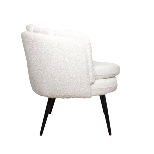 High five armchair white mother of pearl (bouclé)