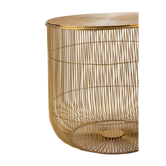 J-Line Set of 2 Side Tables Basket Metal Gold