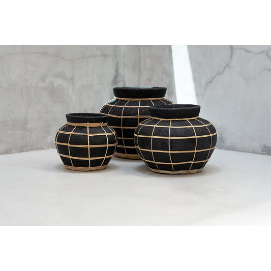 The Belly Vase - Black Natural - S 