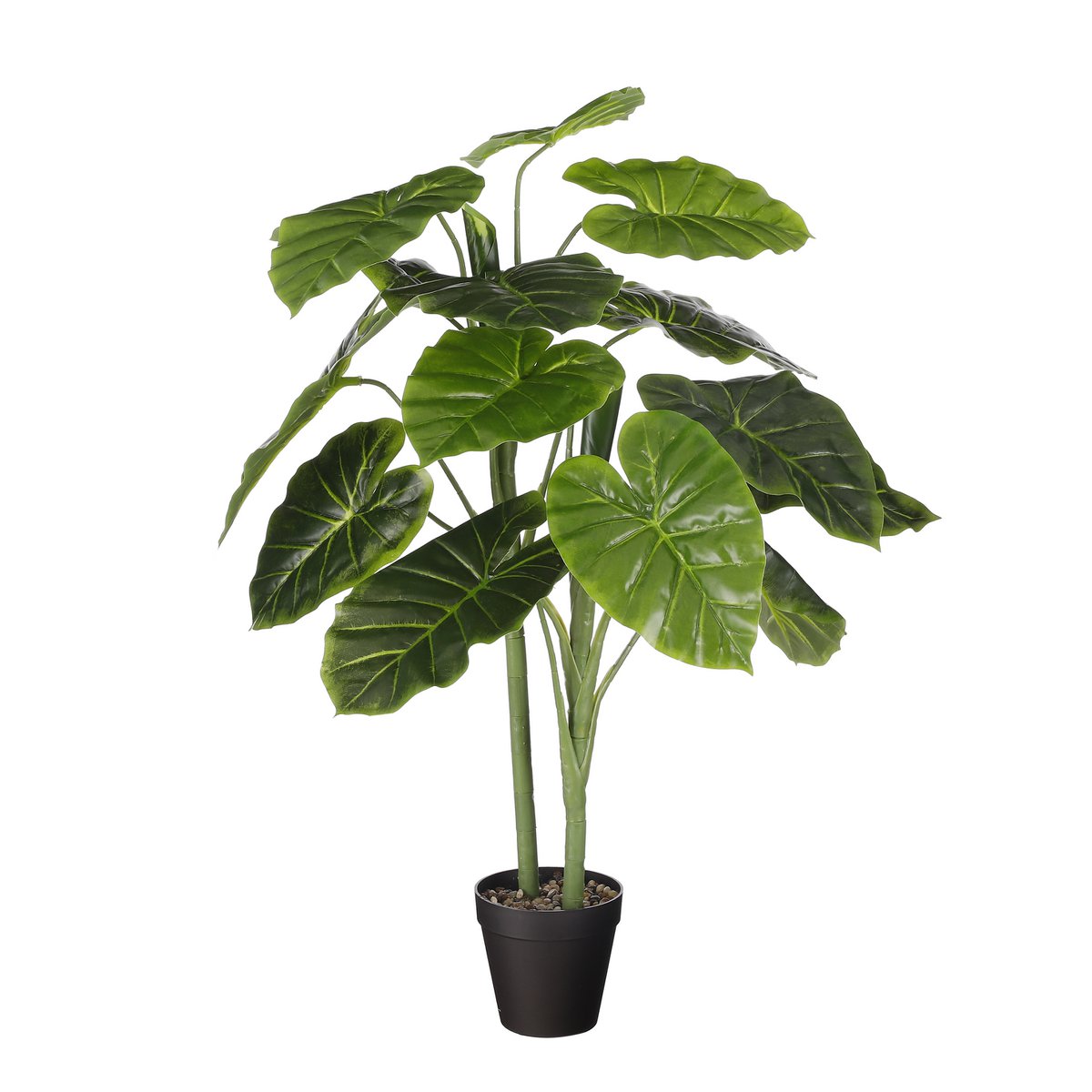 Alocasia Kunstplant in Bloempot - H100 x Ø50 cm - Groen