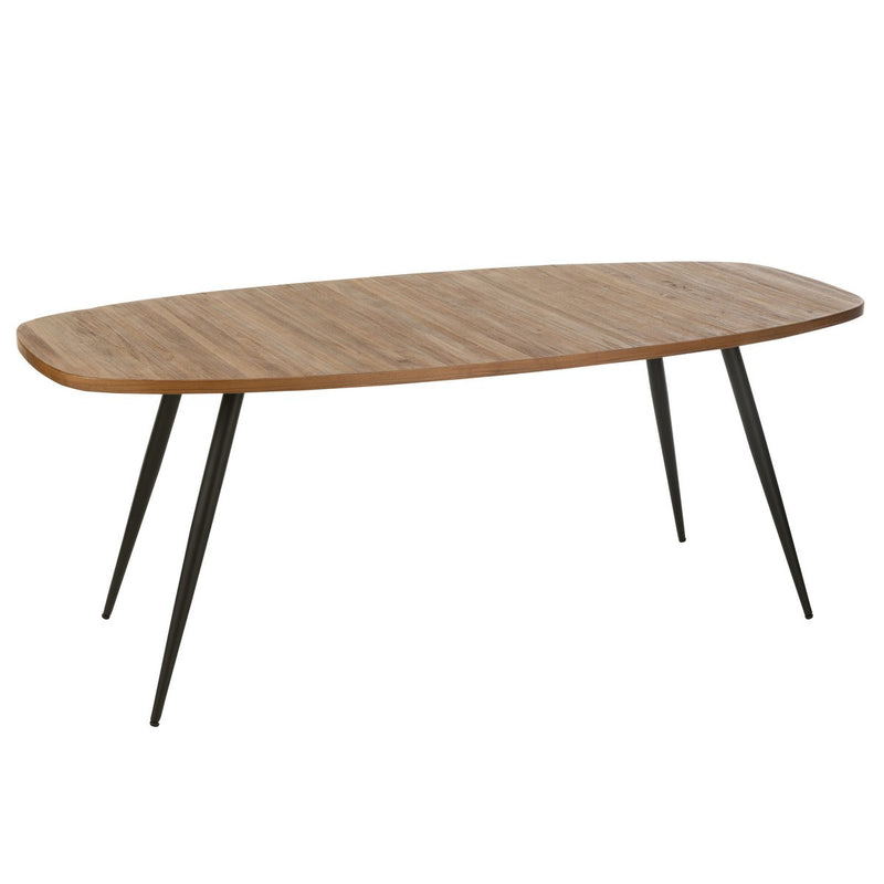 J-Line dining table Oval Recycled - wood - natural