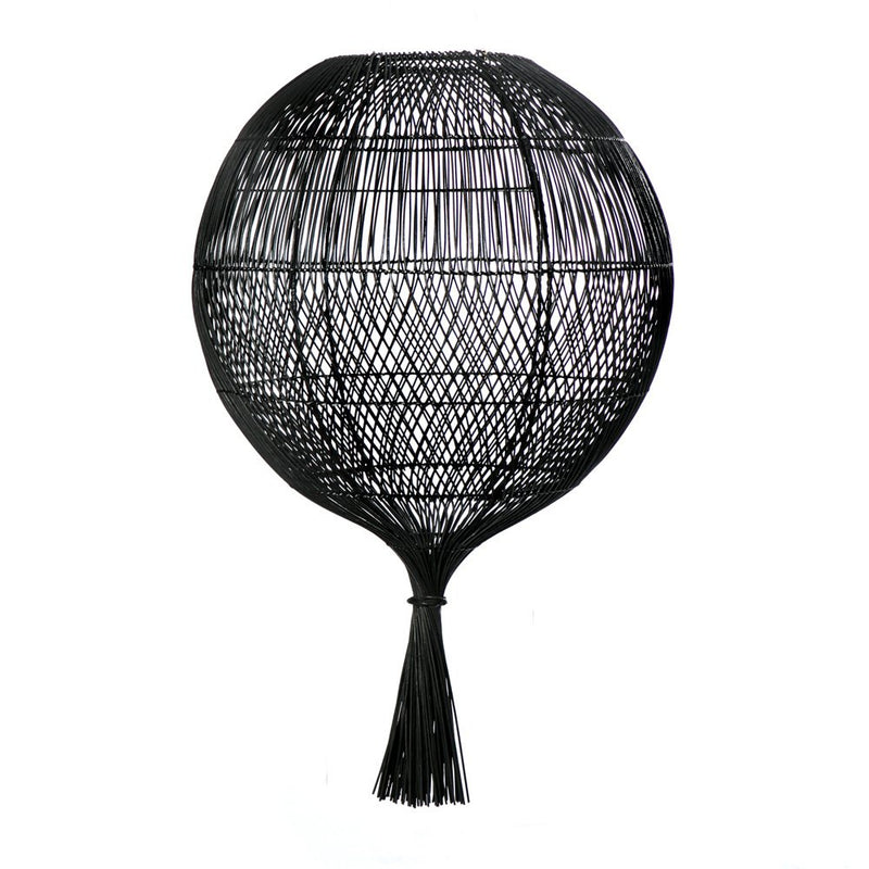 The Rattan Wonton Floor Lamp - Hanging Lamp - Black