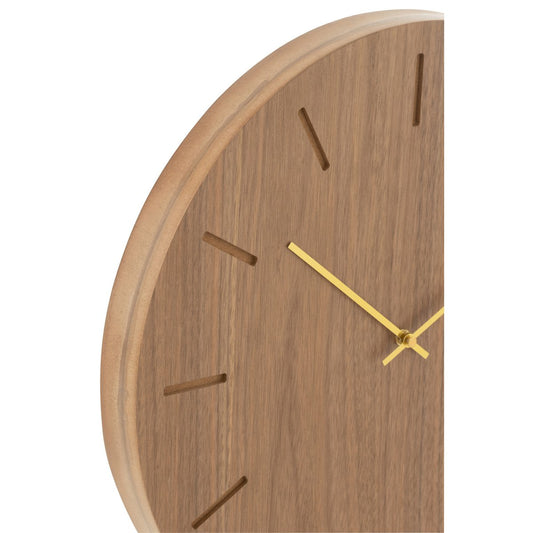 J-Line Runde Uhr – Holz – Natur – Ø 4 cm