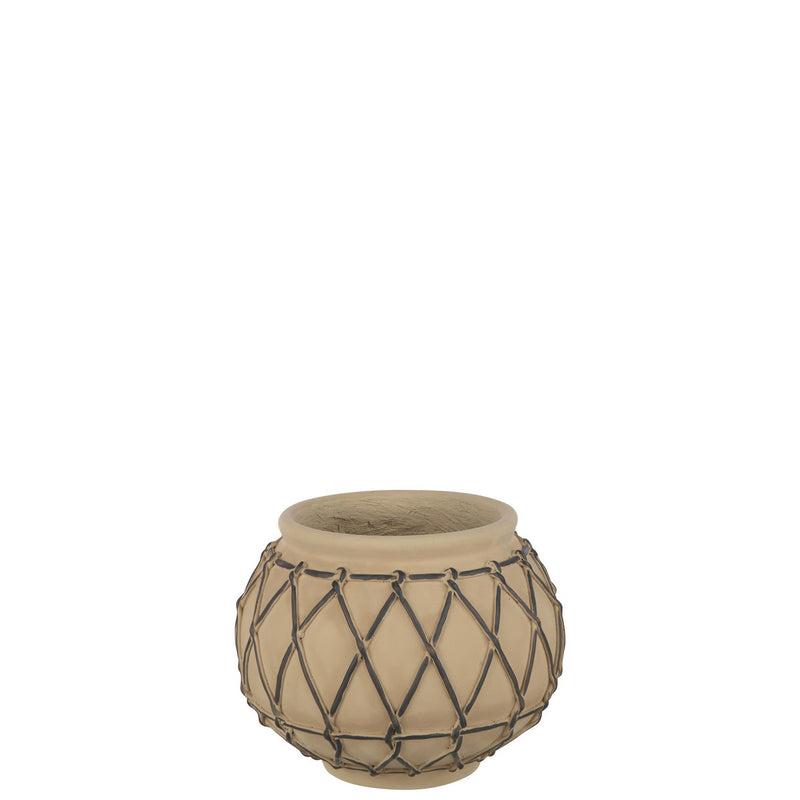 J-Line Pot de Fleurs Berbere – Ciment – ​​Beige – klein