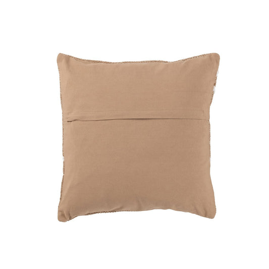 J-Line Cushion Ethnic Cotton Beige/White 