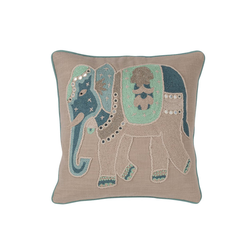 J-Line cushion Elephant - cotton - gray/blue