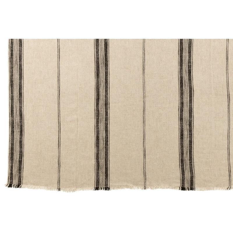 J-Line Plaid mit Linien – Baumwolle – Beige – 176 x 130 cm