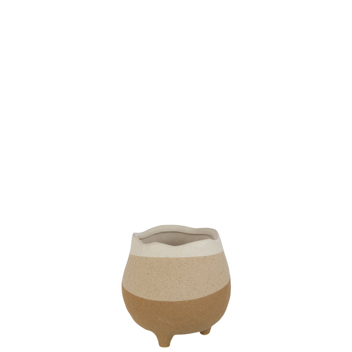 J-Line flower pot on foot - ceramic - beige/light brown - medium