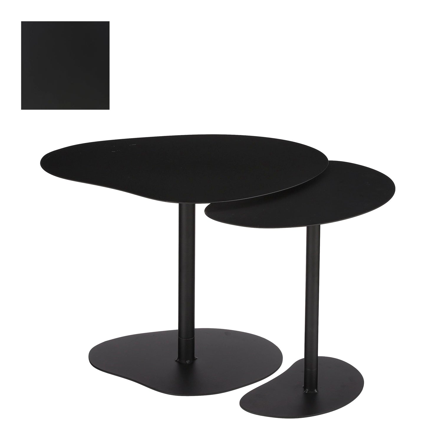 Side table - Set of 2 - L55 x W41 x H40 cm - Metal - Black