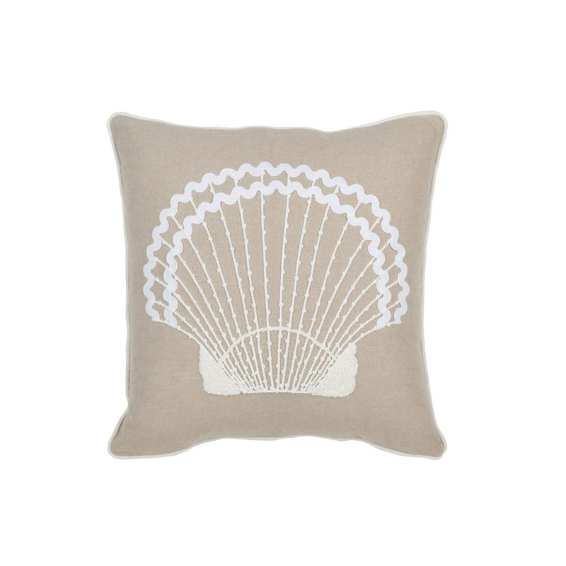 J-Line cushion Shell - cotton - beige/white