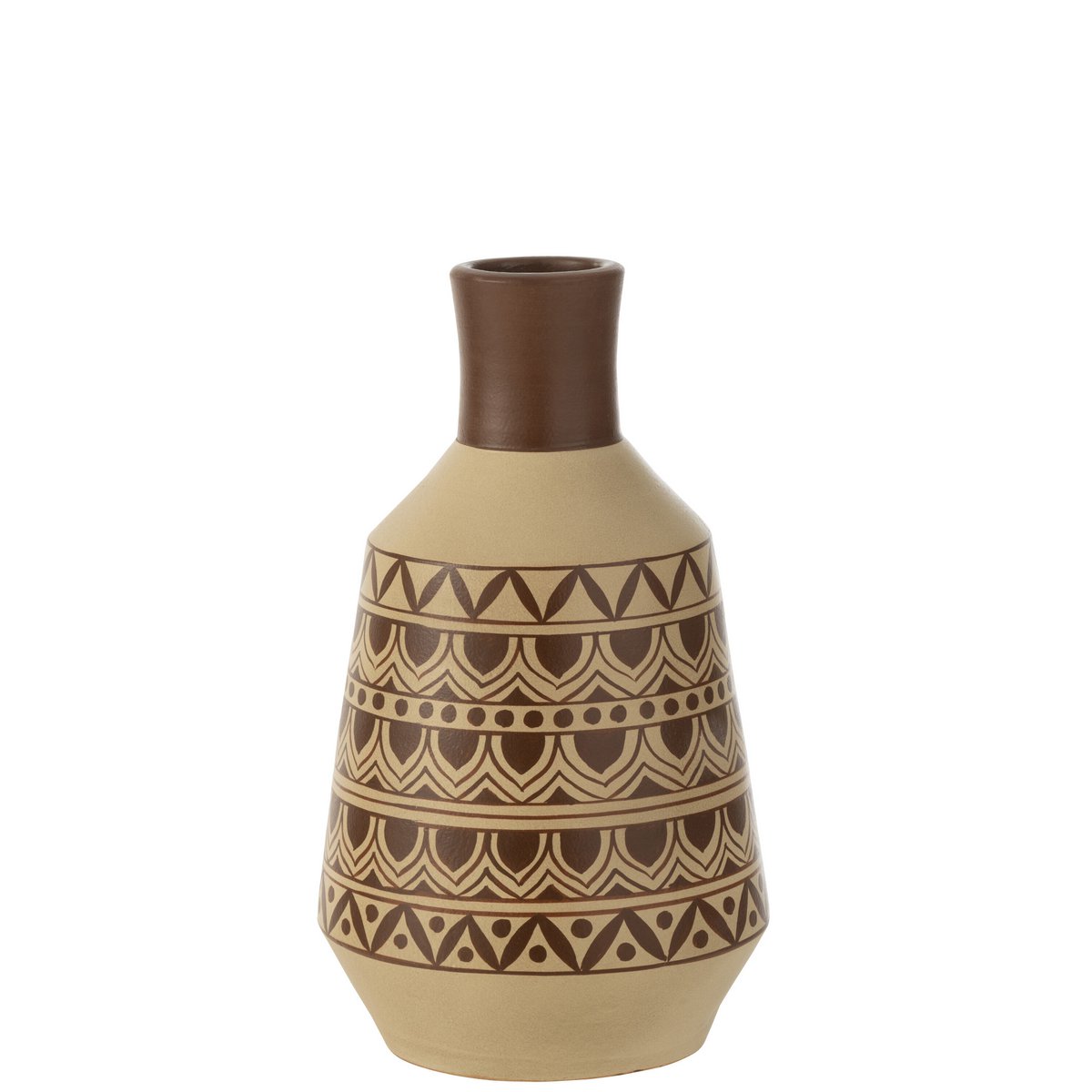 J-Line vase Pattern Shapes - ceramic - white/brown