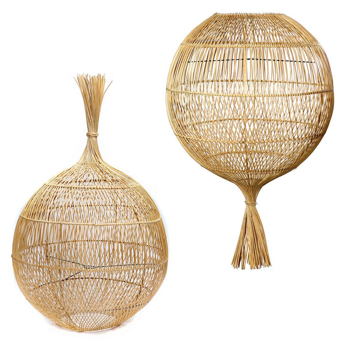 The Rattan Wonton floor lamp - pendant - natural