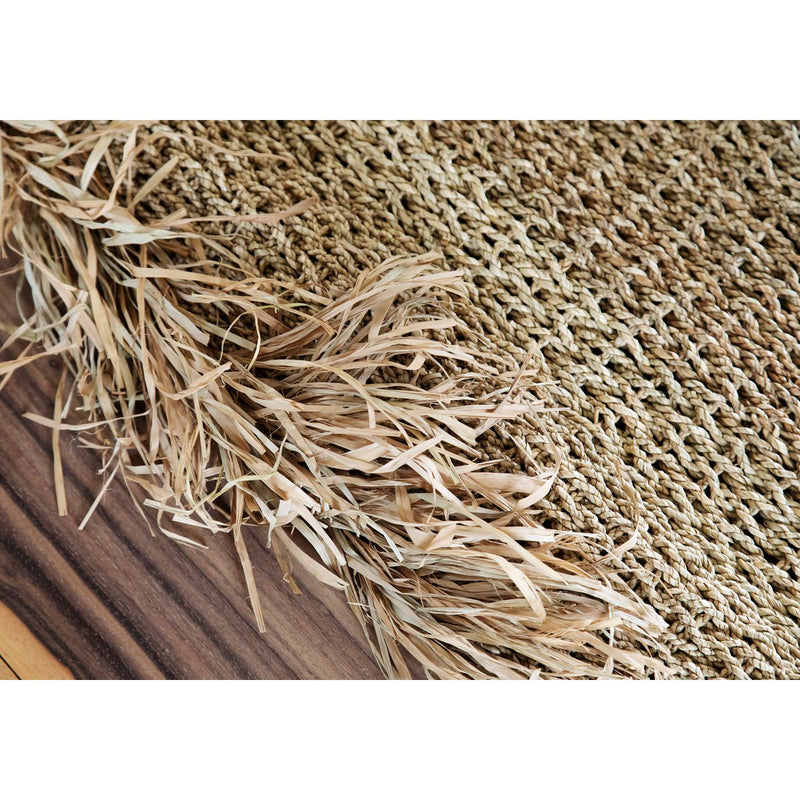 Der Raffia-Fransenteppich – natur 180x240 