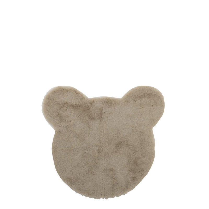 J-Line Carpet Head Bear Polyester Beige - Rug 57 x 62.5 cm